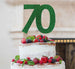 70th Birthday Cake Topper Glitter Card Green