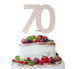 70th Birthday Cake Topper Glitter Card White