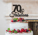 70 & Fabulous Cake Topper 70th Birthday Glitter Card Black