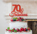 70 & Fabulous Cake Topper 70th Birthday Glitter Card Red