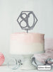 Hexagon 80th Birthday Cake Topper Premium 3mm Acrylic Glitter Silver