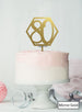 Hexagon 80th Birthday Cake Topper Premium 3mm Acrylic Mirror Gold