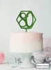 Hexagon 80th Birthday Cake Topper Premium 3mm Acrylic Mirror Green