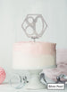 Hexagon 80th Birthday Cake Topper Premium 3mm Acrylic Silver Pearl Effect