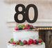 80th Birthday Cake Topper Glitter Card Black
