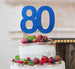 80th Birthday Cake Topper Glitter Card Dark Blue