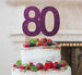 80th Birthday Cake Topper Glitter Card Dark Purple