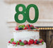 80th Birthday Cake Topper Glitter Card Green