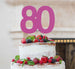 80th Birthday Cake Topper Glitter Card Hot Pink