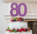 80th Birthday Cake Topper Glitter Card Light Purple