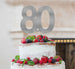 80th Birthday Cake Topper Glitter Card Silver