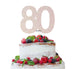 80th Birthday Cake Topper Glitter Card White