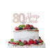 80 Years Loved Cake Topper 80th Birthday Glitter Card White