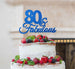 80 & Fabulous Cake Topper 80th Birthday Glitter Card Dark Blue