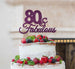 80 & Fabulous Cake Topper 80th Birthday Glitter Card Dark Purple