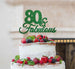 80 & Fabulous Cake Topper 80th Birthday Glitter Card Green