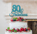 80 & Fabulous Cake Topper 80th Birthday Glitter Card Light Blue