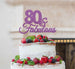 80 & Fabulous Cake Topper 80th Birthday Glitter Card Light Purple