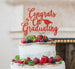 Congrats on Graduating Cake Topper Glitter Card Red