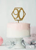 Hexagon 90th Birthday Cake Topper Premium 3mm Acrylic Glitter Gold