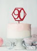 Hexagon 90th Birthday Cake Topper Premium 3mm Acrylic Mirror Red