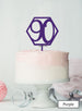 Hexagon 90th Birthday Cake Topper Premium 3mm Acrylic Purple