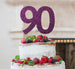 90th Birthday Cake Topper Glitter Card Dark Purple