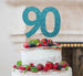 90th Birthday Cake Topper Glitter Card Light Blue