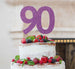 90th Birthday Cake Topper Glitter Card Light Purple