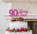 90 Years Loved Cake Topper 90th Birthday Glitter Card Hot Pink