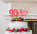 90 Years Loved Cake Topper 90th Birthday Glitter Card Light Pink