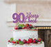 90 Years Loved Cake Topper 90th Birthday Glitter Card Light Purple