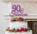90 & Fabulous Cake Topper 90th Birthday Glitter Card Light Purple