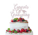 Congrats on Graduating Cake Topper Glitter Card White