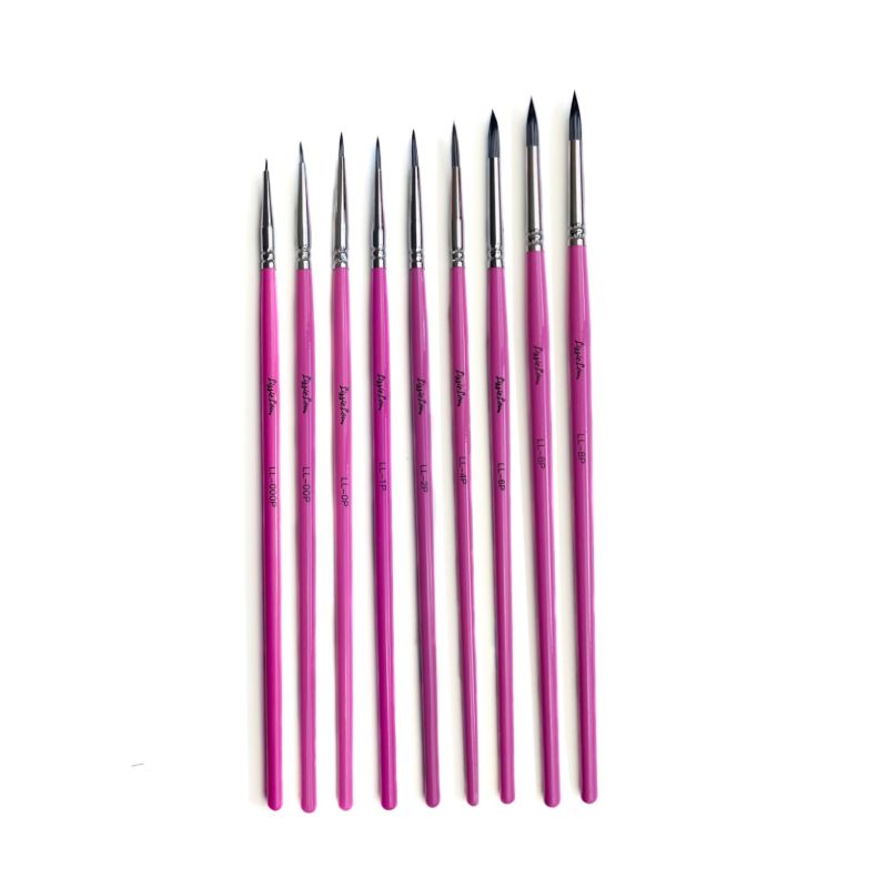 Set of 9 LissieLou Pointed Paint Brush Set - All Sizes