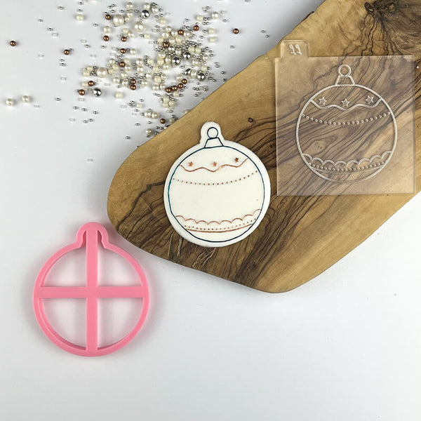 AlphaBakes Christmas Bauble Cookie Cutter and Embosser