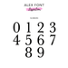 Alex Font Numbers Double Layer Cake Topper or Cake Motif Premium 3mm Acrylic or Birch Wood