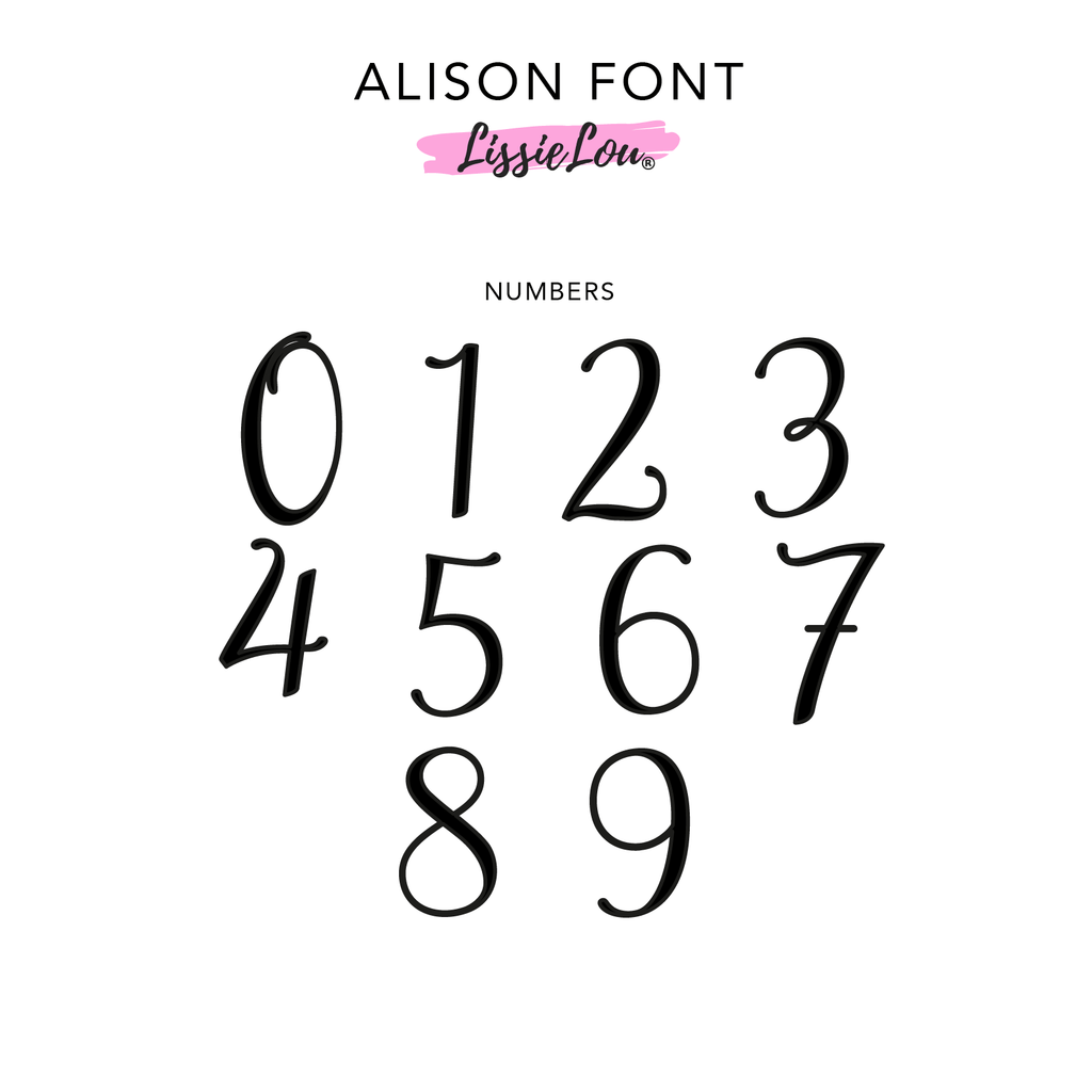 Alison Font Numbers Cake Topper or Cake Motif Premium 3mm Acrylic or Birch Wood