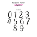 Alison Font Numbers Double Layer Cake Topper or Cake Motif Premium 3mm Acrylic or Birch Wood