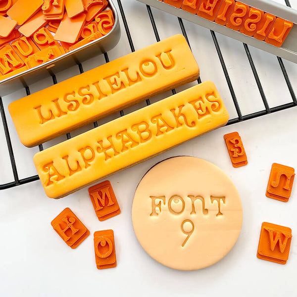 AlphaBakes Halloween Font 9 Stamp Tiles (Bar Not Included)