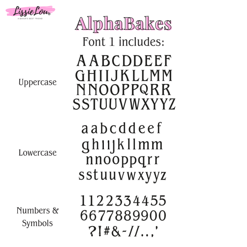 AlphaBakes Font 1 Stamp Tiles (Bar Not Included)