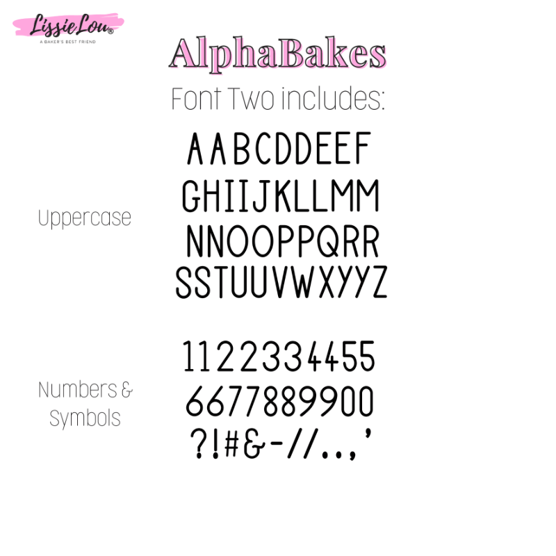 AlphaBakes Font 2 Stamp Tiles (Bar Not Included)