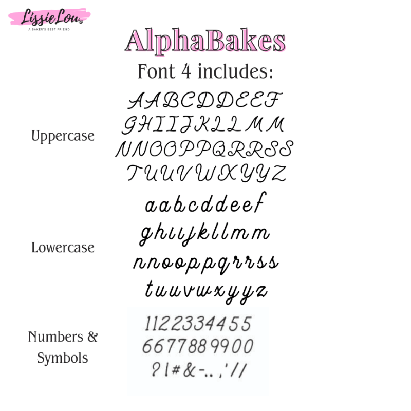 AlphaBakes Font 4 Stamp Tiles (Bar Not Included)