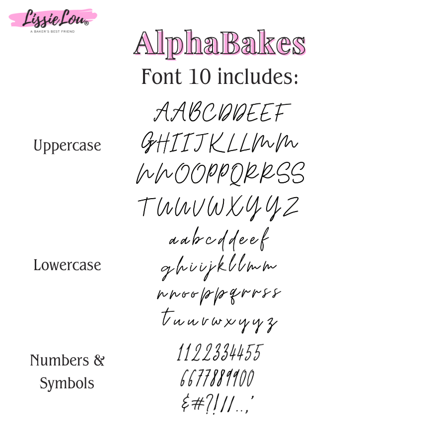 AlphaBakes Font 10 Stamp Tiles (Bar Not Included)