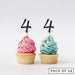 Number 4 Cupcake Toppers Pack of 12