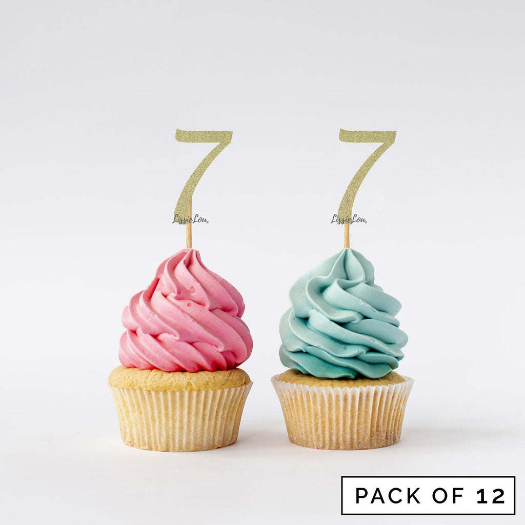 Number 7 Cupcake Toppers Pack of 12