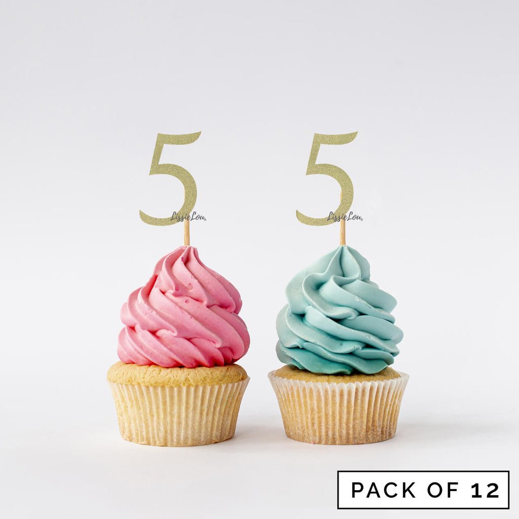 Number 5 Cupcake Toppers Pack of 12