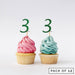 Number 3 Cupcake Toppers Pack of 12