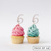 Number 6 Cupcake Toppers Pack of 12