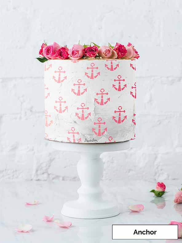 Anchor Cake Stencil - Full Size Design